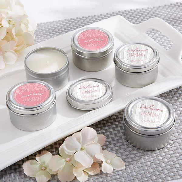 Bridal Shower Decorations Personalized Travel Candle - Rustic Baby Shower(24 Pcs) Kate Aspen