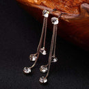 Brief personality tassel long design sparkling crystal earrings female earrings