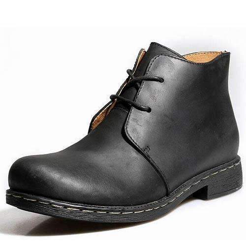 British Style Vintage Men Boots Crazy Genuine Leather Martin Men Autumn Boots Water Proof Work Hiking Winter Ankle Boots Shoes-black-6.5-JadeMoghul Inc.