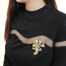 Brooch For Women LO2403 Gold White Metal Brooches with Top Grade Crystal