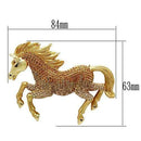 Brooch For Women LO2404 Matte Gold & Gold White Metal Brooches with Crystal