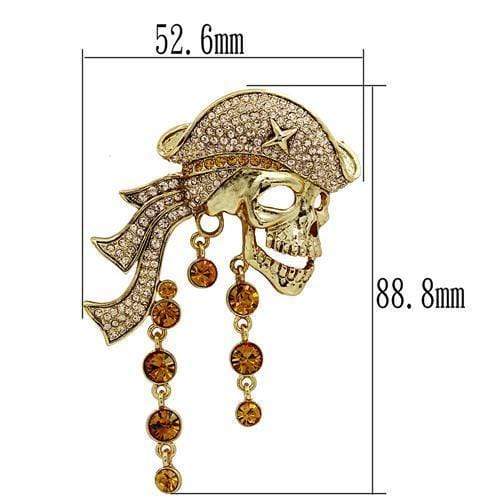 Brooch For Women LO2415 Gold White Metal Brooches with Top Grade Crystal