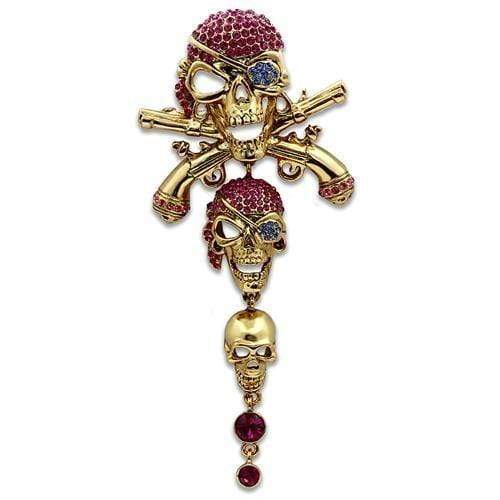 Brooch For Women LO2416 Gold White Metal Brooches with Top Grade Crystal