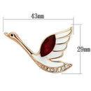 Brooch For Women LO2762 Flash Rose Gold White Metal Brooches with Crystal