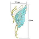 Brooch For Women LO2771 Flash Gold White Metal Brooches with Crystal