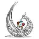 Brooch For Women LO2774 Flash Rose Gold White Metal Brooches with Crystal