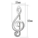Brooch Jewelry LO2892 Imitation Rhodium White Metal Brooches with Crystal