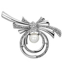 Brooch Jewelry LO2938 Imitation Rhodium White Metal Brooches with Synthetic