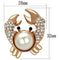 Brooch LO2843 Flash Rose Gold White Metal Brooches with Synthetic