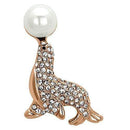 Brooch LO2873 Flash Rose Gold White Metal Brooches with Synthetic