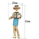Brooch LO2885 Flash Rose Gold White Metal Brooches with Top Grade Crystal