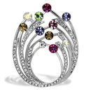Brooches and Pins LO2811 Imitation Rhodium White Metal Brooches with Crystal