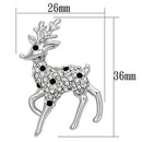Brooches and Pins LO2821 Imitation Rhodium White Metal Brooches with Crystal