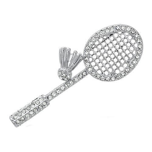 Brooches and Pins LO2823 Imitation Rhodium White Metal Brooches with Crystal