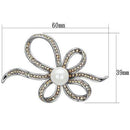 Brooches and Pins LO2840 Imitation Rhodium White Metal Brooches with Synthetic