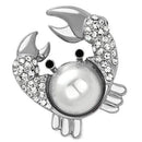 Brooches and Pins LO2842 Imitation Rhodium White Metal Brooches with Synthetic