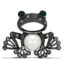 Brooches and Pins LO2845 Ruthenium White Metal Brooches with Synthetic