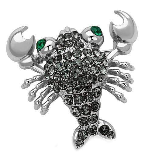 Brooches and Pins LO2850 Imitation Rhodium White Metal Brooches with Crystal