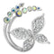 Brooches and Pins LO2860 Imitation Rhodium White Metal Brooches with Crystal