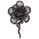 Hair Brooch LO2395 Imitation Rhodium White Metal Brooches with Crystal