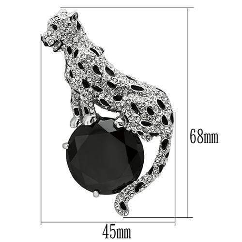 Hair Brooch LO2398 Imitation Rhodium White Metal Brooches with AAA Grade CZ