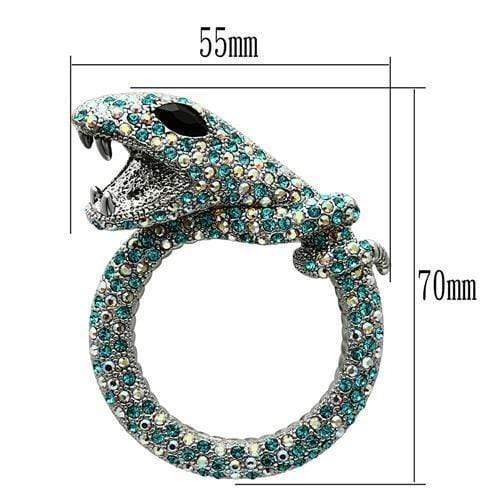 Hair Brooch LO2401 Imitation Rhodium White Metal Brooches with Crystal