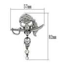 Hair Brooch LO2417 Imitation Rhodium White Metal Brooches with Crystal