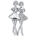 Hair Brooch LO2775 Imitation Rhodium White Metal Brooches with Synthetic