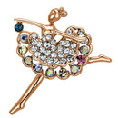 Hair Brooch LO2781 Imitation Rhodium White Metal Brooches with Crystal