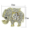 Vintage Brooches LO2804 Flash Gold White Metal Brooches with Crystal