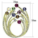 Vintage Brooches LO2812 Flash Gold White Metal Brooches with Crystal