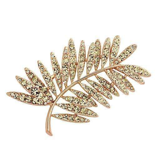 Vintage Brooches LO2830 Flash Rose Gold White Metal Brooches with Crystal