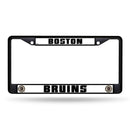 License Plate Frames Bruins Black Chrome Frame