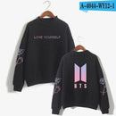 BTS Love Yourself k pop Women Hoodies Sweatshirts Hoodies outwear Hip-Hop Bangtan boys jimin Clothes-Black-M-JadeMoghul Inc.