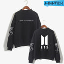 BTS Love Yourself k pop Women Hoodies Sweatshirts Hoodies outwear Hip-Hop Bangtan boys jimin Clothes-black-M-JadeMoghul Inc.