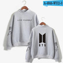 BTS Love Yourself k pop Women Hoodies Sweatshirts Hoodies outwear Hip-Hop Bangtan boys jimin Clothes-gray-M-JadeMoghul Inc.
