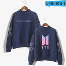 BTS Love Yourself k pop Women Hoodies Sweatshirts Hoodies outwear Hip-Hop Bangtan boys jimin Clothes-Navy Blue-M-JadeMoghul Inc.