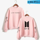 BTS Love Yourself k pop Women Hoodies Sweatshirts Hoodies outwear Hip-Hop Bangtan boys jimin Clothes-pink-M-JadeMoghul Inc.