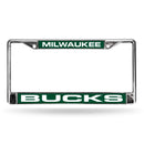 Subaru License Plate Frame Bucks Green Laser Chrome Frame