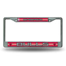 Car License Plate Frame Bulls Bling Chrome Frame