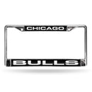 Subaru License Plate Frame Bulls Laser Chrome Frame Black Background With White Letters