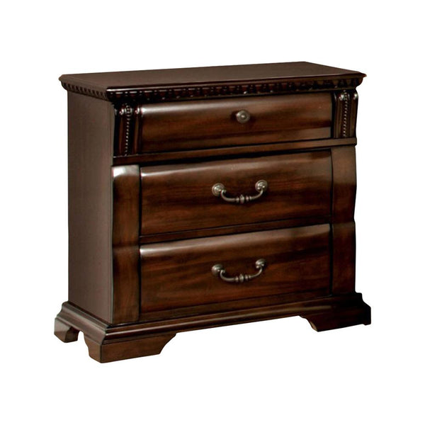 Burleigh Transitional Night Stand In Cherry Finish-Nightstands and Bedside Tables-Cherry-Wood-JadeMoghul Inc.