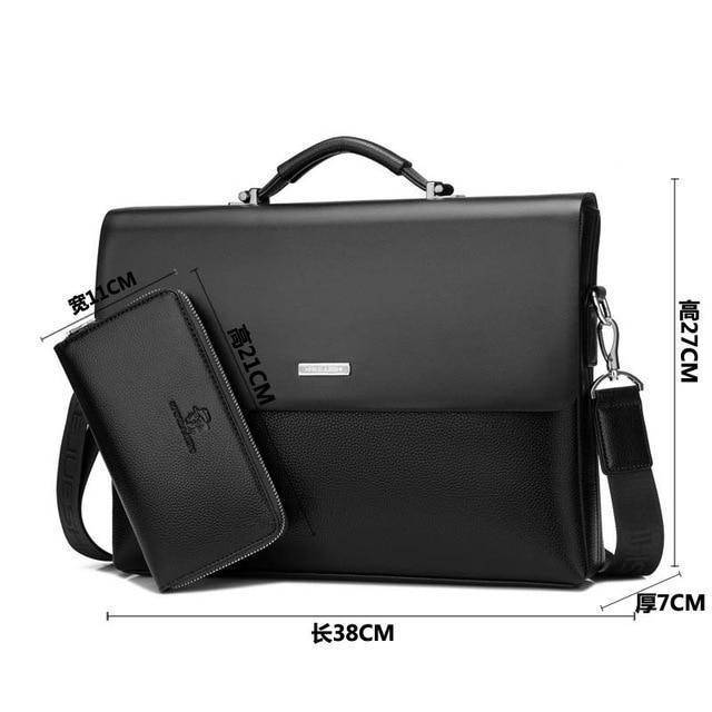 Business Men Briefcase Bag - Leather Black Luxury Designer Laptop Bag Office Large Capacity Briefcase-black-China-JadeMoghul Inc.