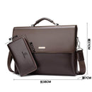 Business Men Briefcase Bag - Leather Black Luxury Designer Laptop Bag Office Large Capacity Briefcase-brown-China-JadeMoghul Inc.