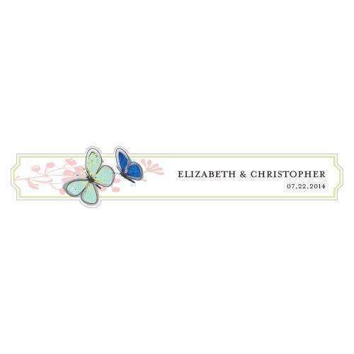 Butterfly Frame Personalized Sticker (Pack of 1)-Wedding Favor Stationery-JadeMoghul Inc.