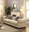 Button Tufted Sofa with 4 Pillows, Cream-Sofas-Cream-Upholstery-JadeMoghul Inc.