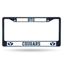 Audi License Plate Frame BYU Navy Colored Chrome Frame