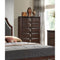 Transitional Style Wood Chest with 5 Drawers, Espresso Brown