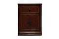 Transitional Style Wooden File Cabinet with Two Spacious Drawers, Brown