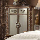 Wooden Chest with Scrolled Poster Legs, Gold And Bone White